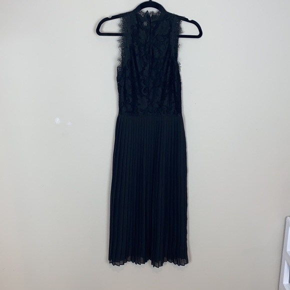 NEW H&M Divided Black Lace Top Pleated Midi Dress - Picture 4 of 7